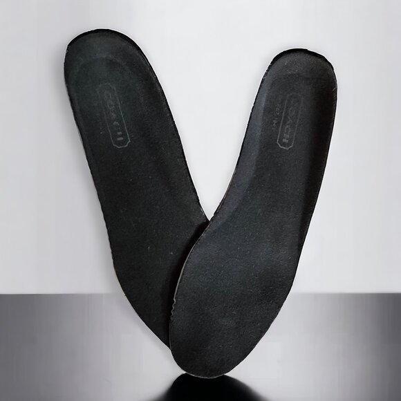 COACH ( 8 ) "FAITH"  Zip-Front Black Monogram Logo Rabbit Fur Boots - Picture 9 of 9
